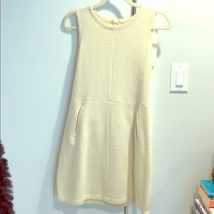 Ann Taylor Cream Winter Dress, sleeveless, size XS